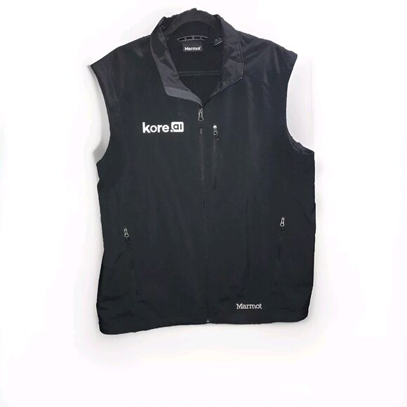 Marmot‎ Vest XL Utility Mens Extra Large Black Sleeveless Full Zip Logo Pocket - Picture 1 of 12